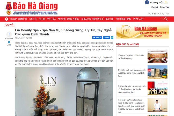 bao ha giang noi ve Lin beauty spa