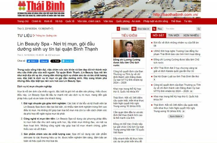 bao thai binh noi ve lin beauty spa